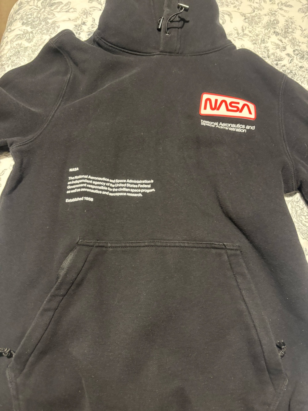 H&M Black Men's Joggers with NASA Patch